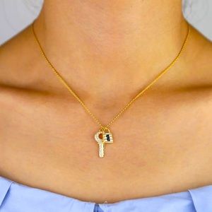 Lock and key necklace